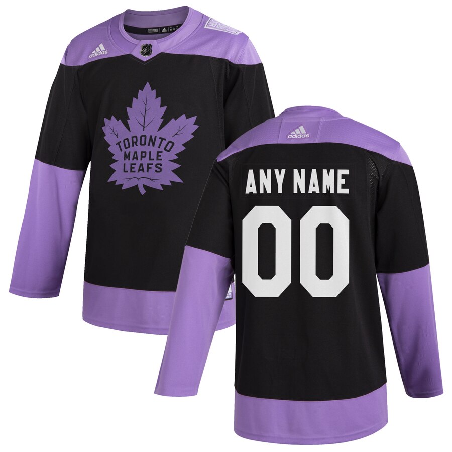 Men Toronto Maple Leafs adidas Black Hockey Fights Cancer Custom Practice NHL Jersey